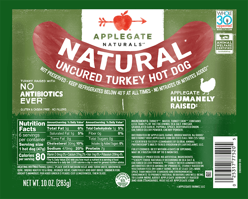 Applegate Naturals Uncured Turkey Hot Dog