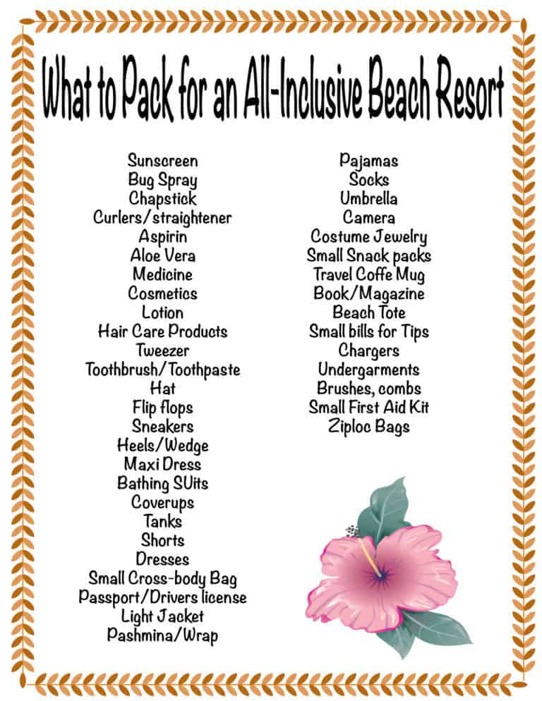 What to Pack for An All-Inclusive Beach Vacation