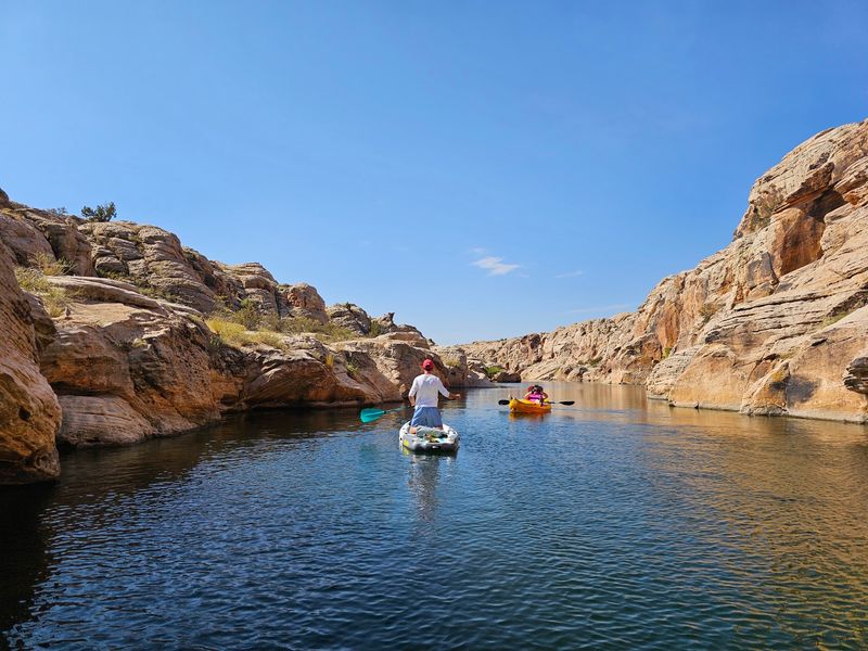 Paddle Boarding and Kayaking on Glassy Water