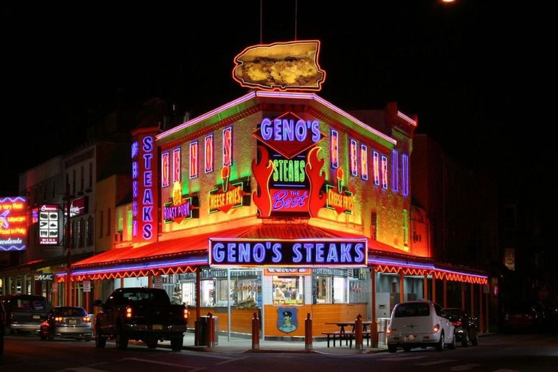 Geno's Steaks - The Neon-Lit Rival Across The Street