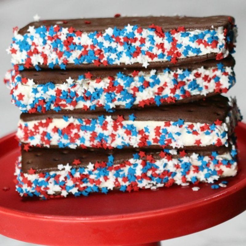 Vanilla Ice Cream Sandwiches With Sprinkles