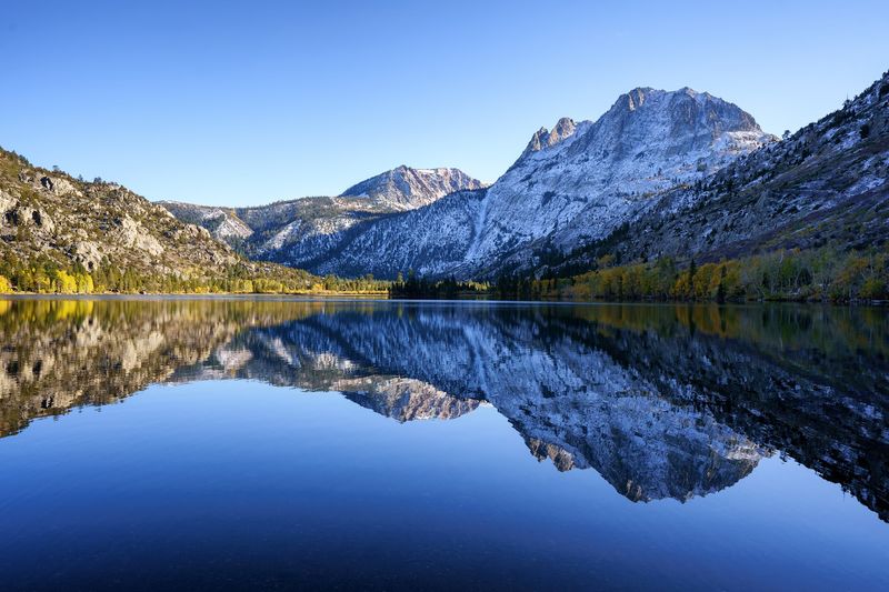 Where Calm Water And Big Mountains Share The Same Frame