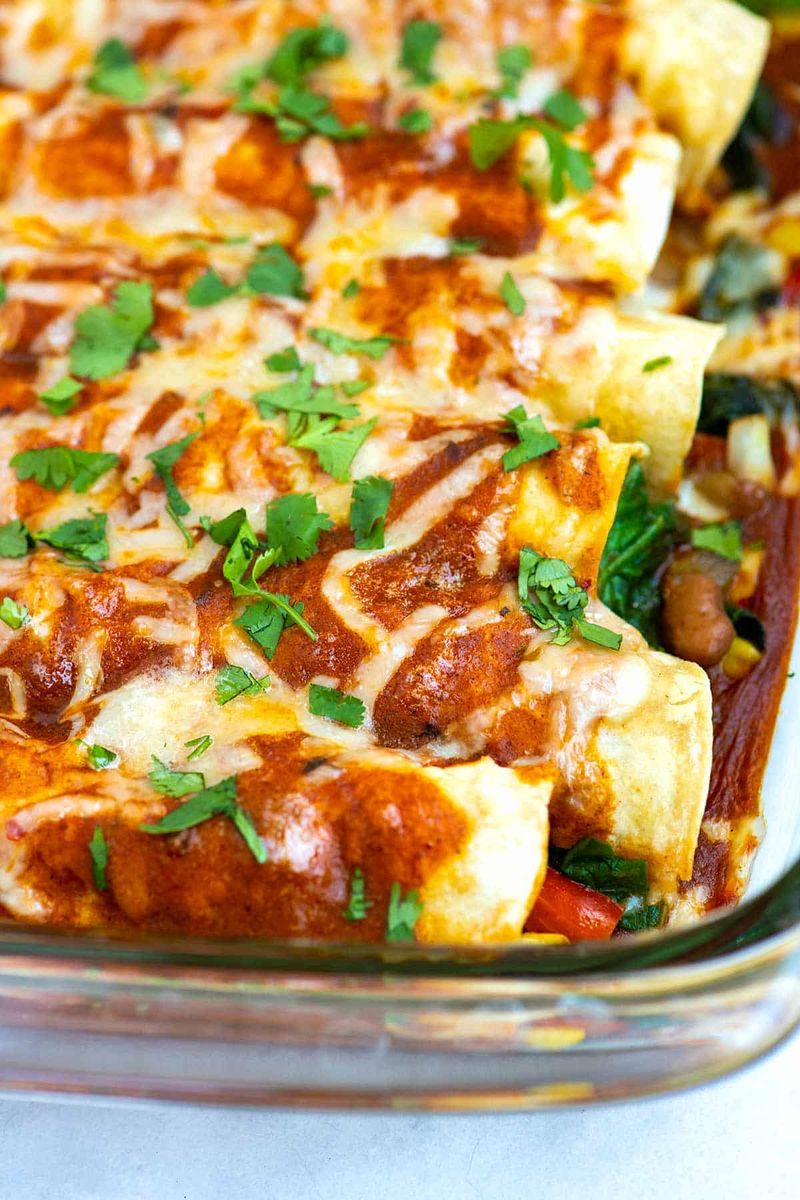 Bean and Corn Enchiladas
