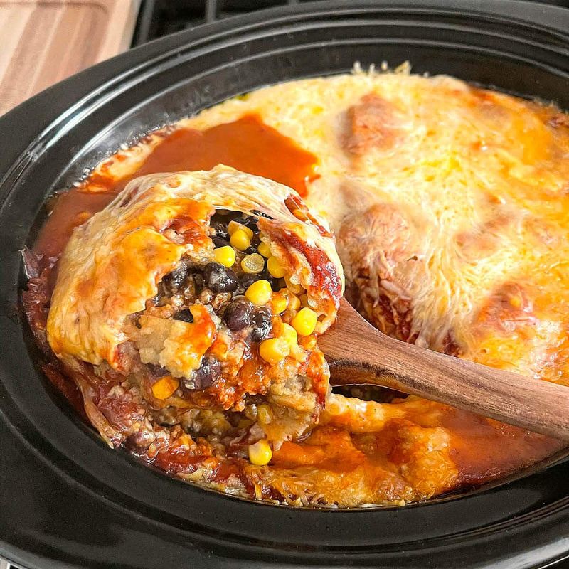 Slow Cooker Enchilada Casserole