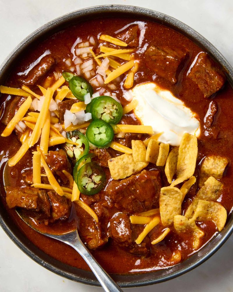 Chili on Spaghetti