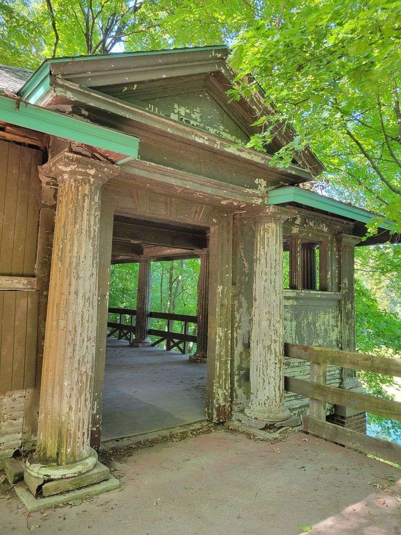 Picnic Tables, A Playground, And A Reconstructed Fort