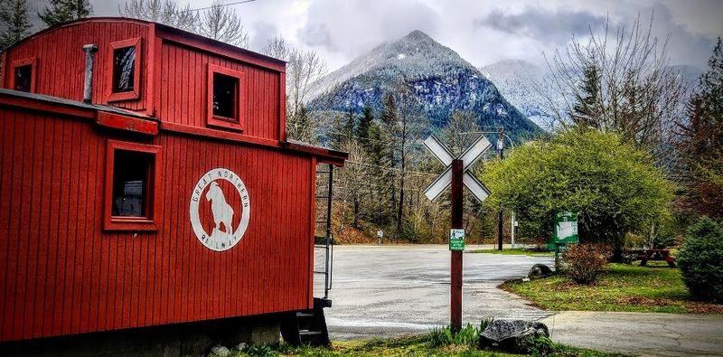 Picnic Tables and Mountain Scenery