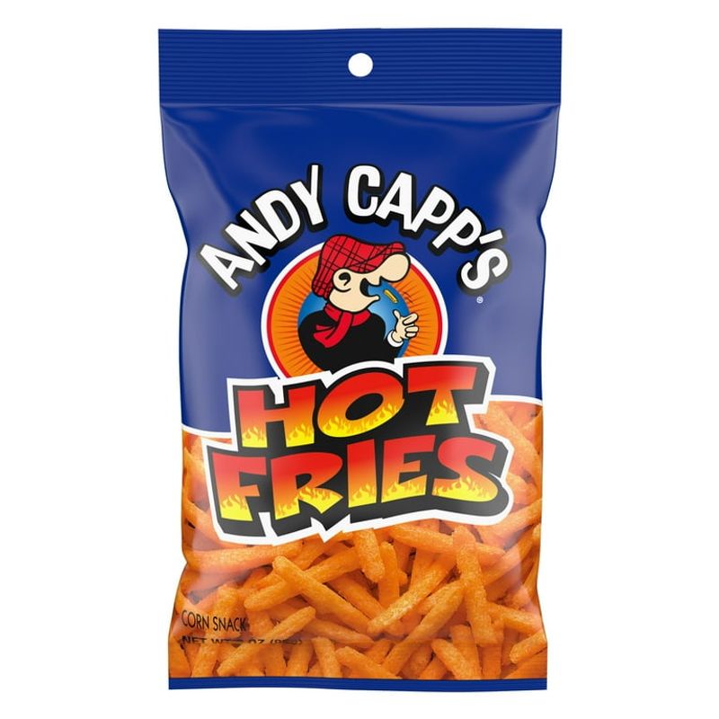Andy Capp's Hot Fries & Strawberry Milk