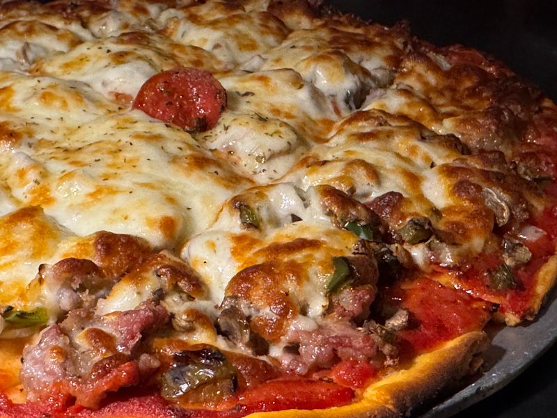 Pizza Topped With Cheese From Amish Neighbors