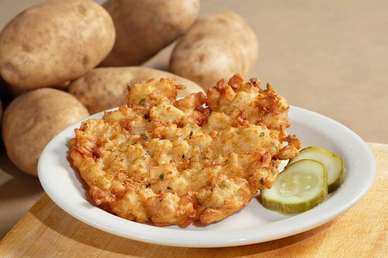 Potato Pancakes With A Waffle Cut Twist