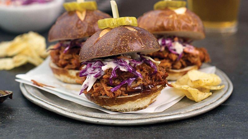 BBQ Pulled Pork Sliders With Crispy Slaw