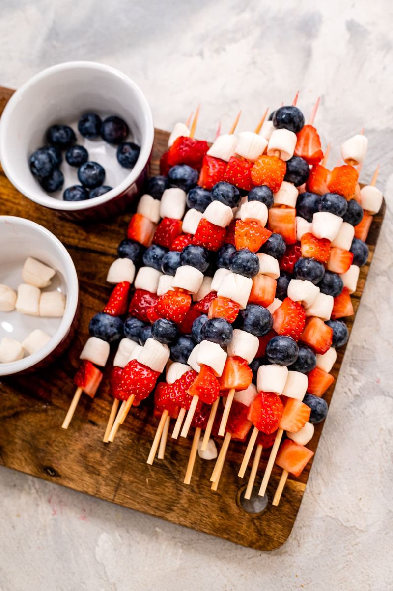 Patriotic Fruit Salad Skewers
