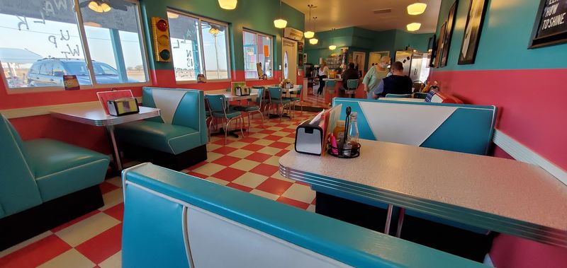 Retro diner and sweet-shop comfort