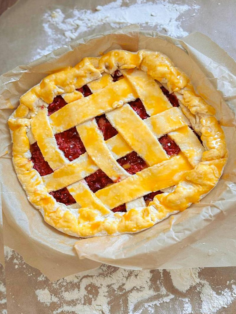 Rhubarb Baked Goods At Strawberry Fields Farm Market