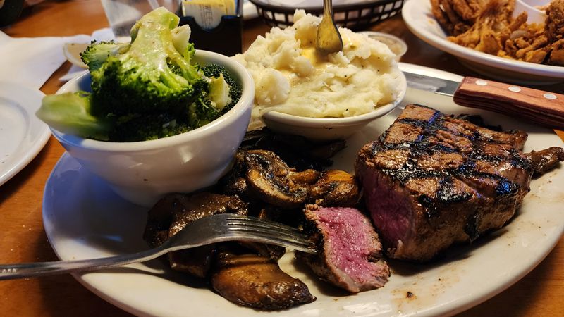 Steak Cut into Bite-Size Pieces Before Serving