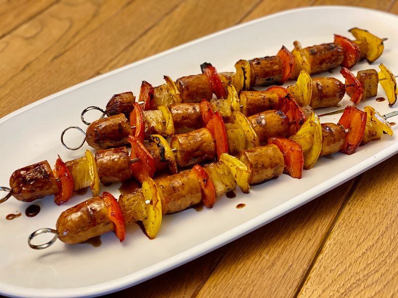 Elk Sausage Skewers with Alpine Herb Marinade