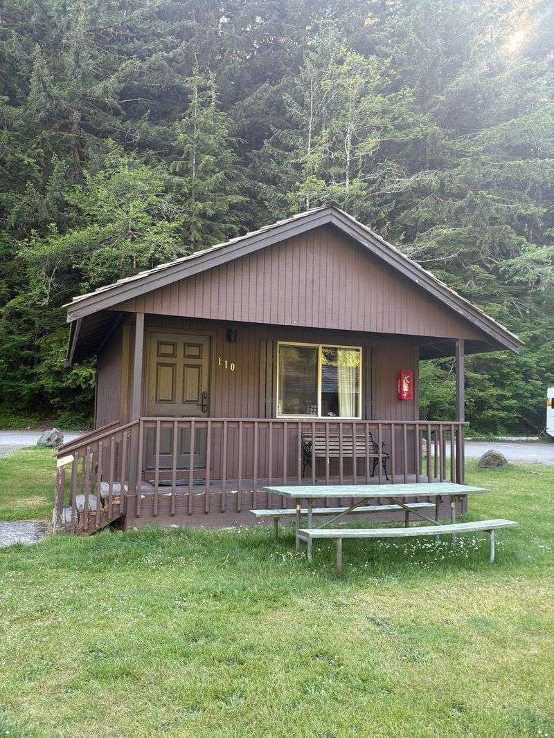 Rustic Cabins Just Steps From the Pools