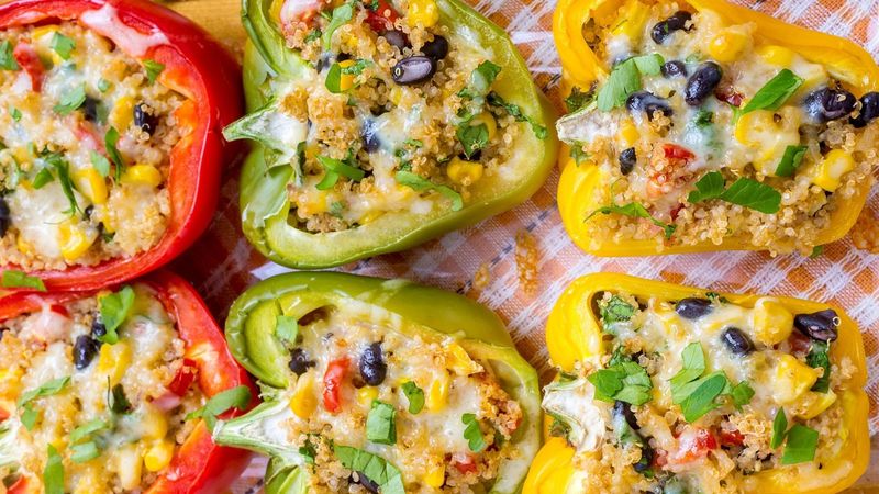 Black Bean & Quinoa Stuffed Peppers
