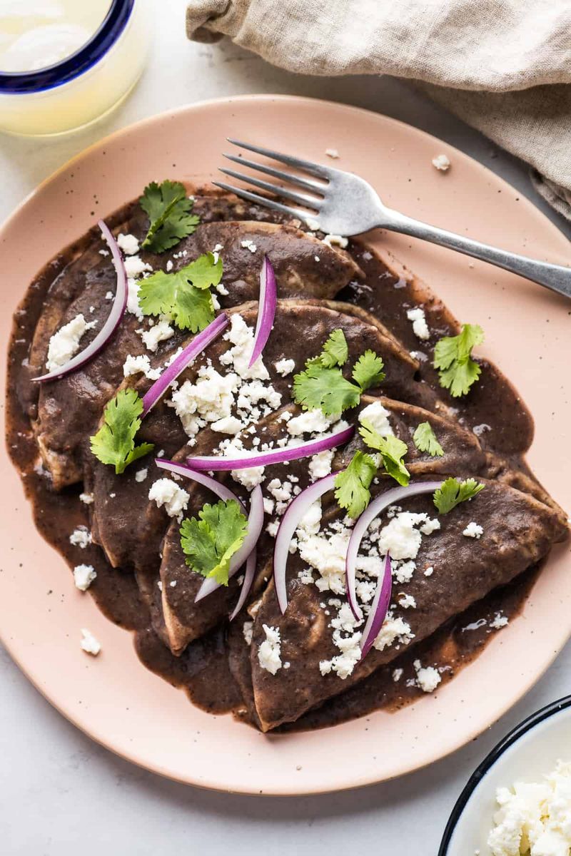 Veggie-Packed Enfrijoladas