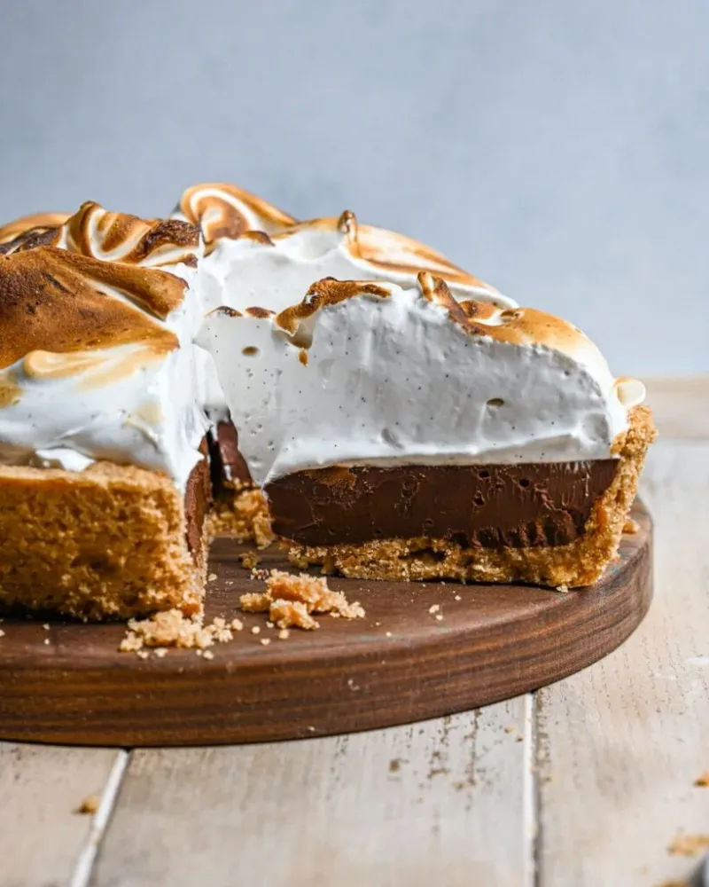S'mores Pie with Torched Meringue