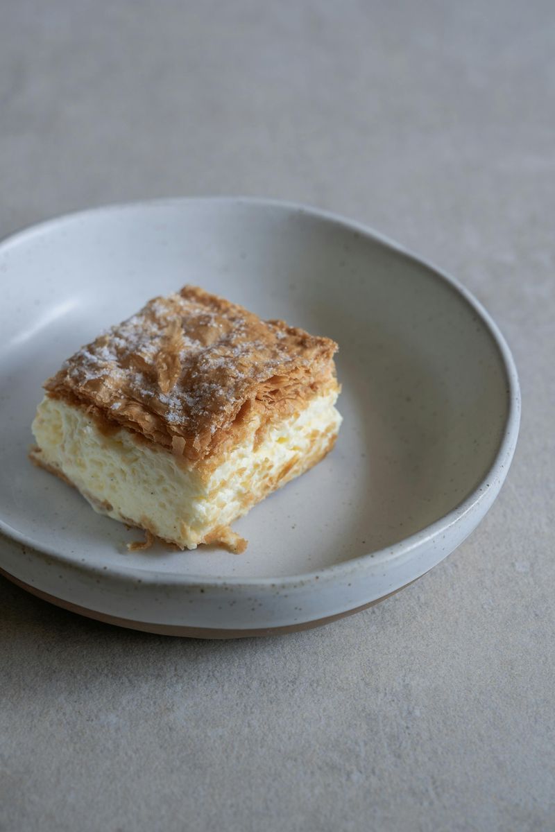 Vanilla Bean Custard Slice, Neat Corners, Soft Middle
