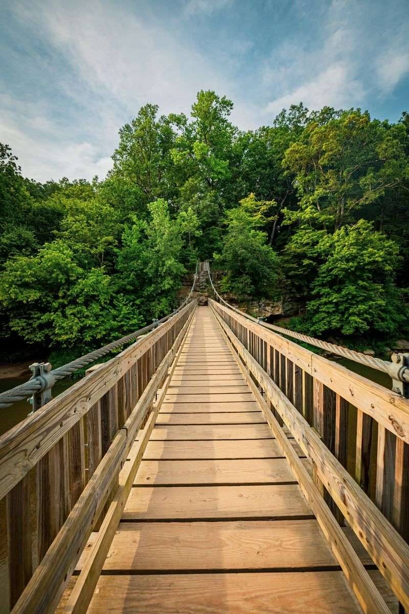 Turkey Run State Park — The Suspension Bridge and Sandstone Canyons