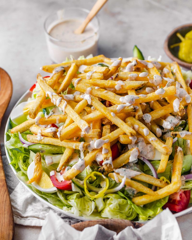 French Fries on a Salad