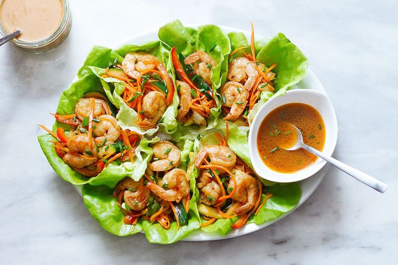 Thai Shrimp Lettuce Wraps