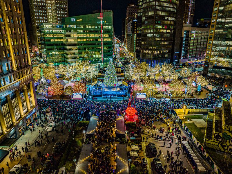 Campus Martius Park Tree Lighting