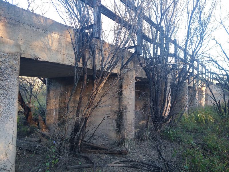 Silver Mill Walls Rising Out Of The Mesquite