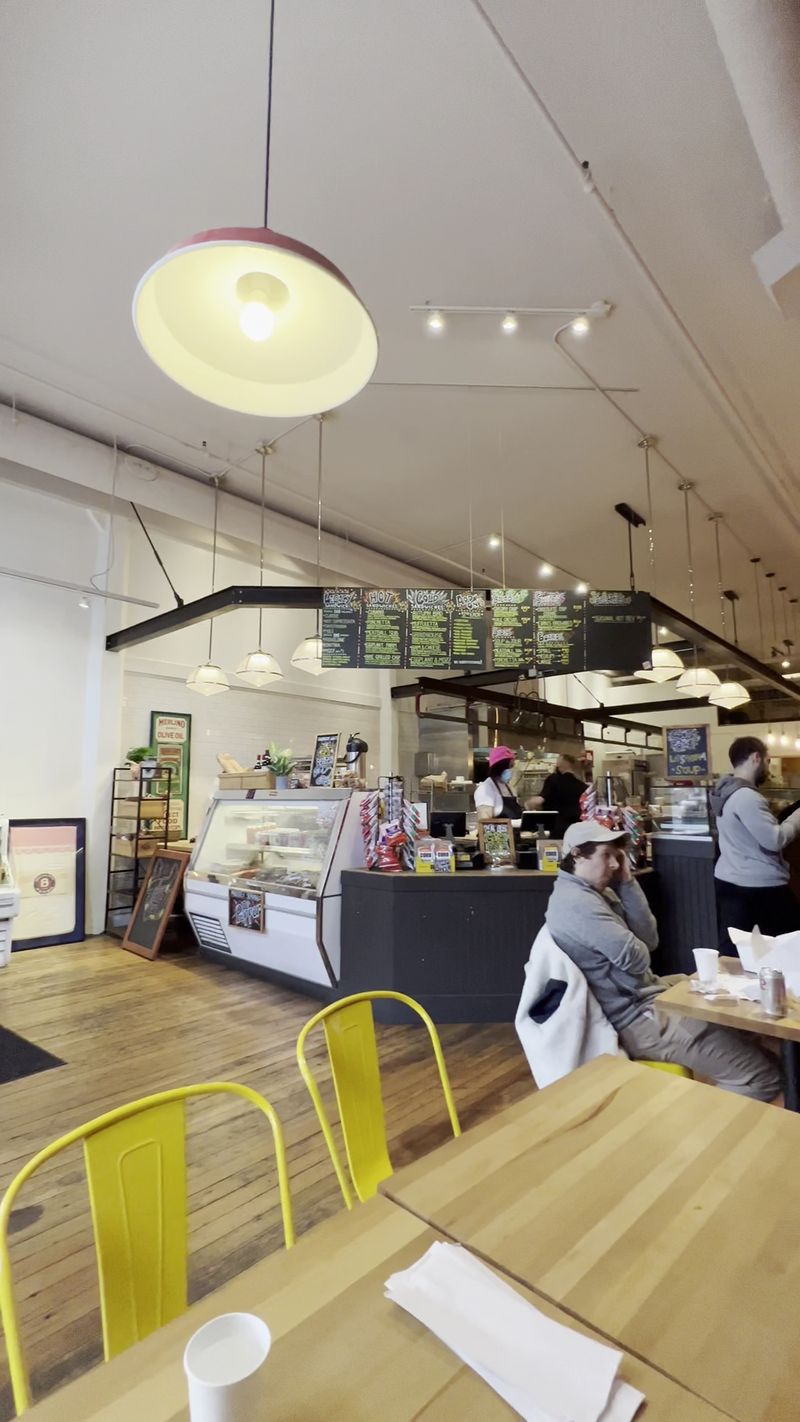 Simple Seating Inside With A Cozy Deli Feel