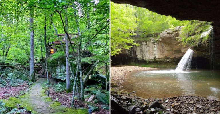 Sleep Steps From A Waterfall At This Arkansas Cabin Retreat
