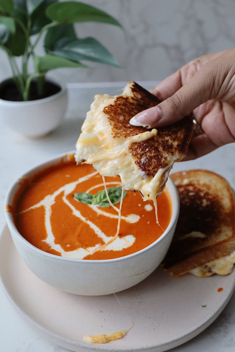 Tomato Soup with Grilled Cheese: Rainy Day Remedy