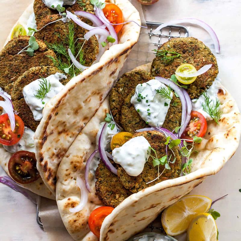 Baked Falafel Pitas