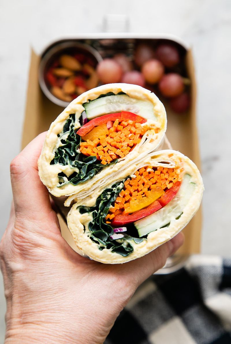 Hummus & Veggie Lavash Wraps