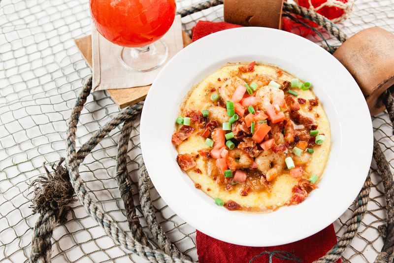 Butter-Blackened Shrimp Over Grits
