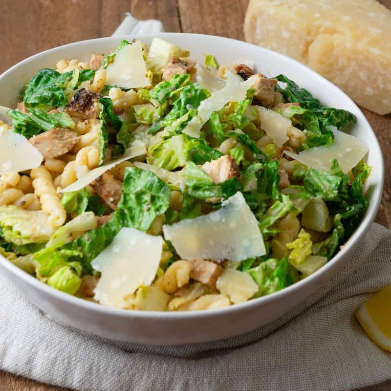 Caesar Tortellini Salad with Grilled Chicken