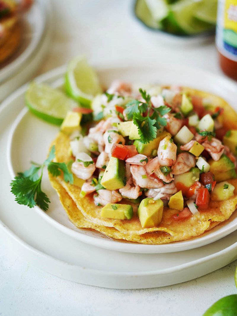 Zesty Shrimp Ceviche Tostadas
