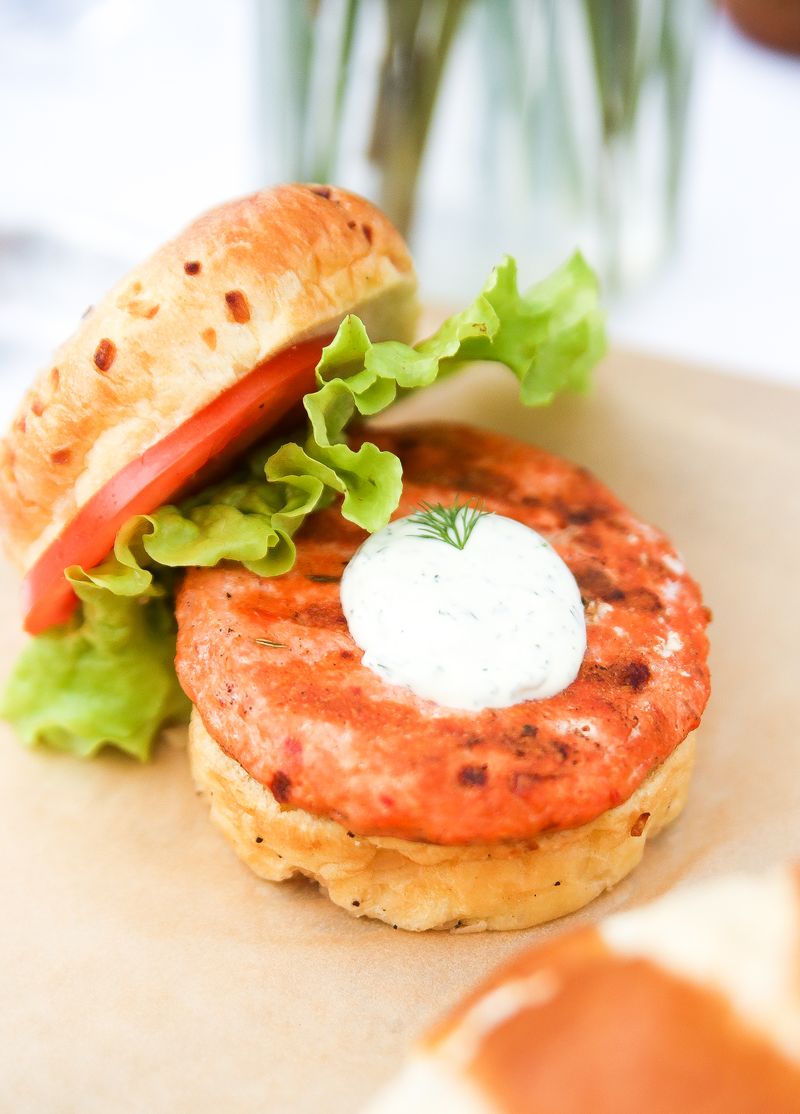 Sockeye Salmon Burgers That Stay Light