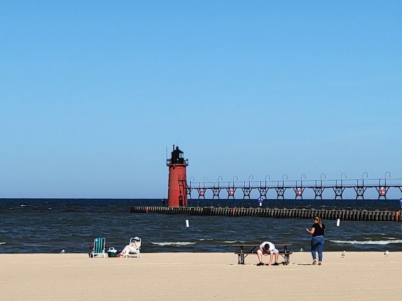 South Beach And South Haven Lighthouse