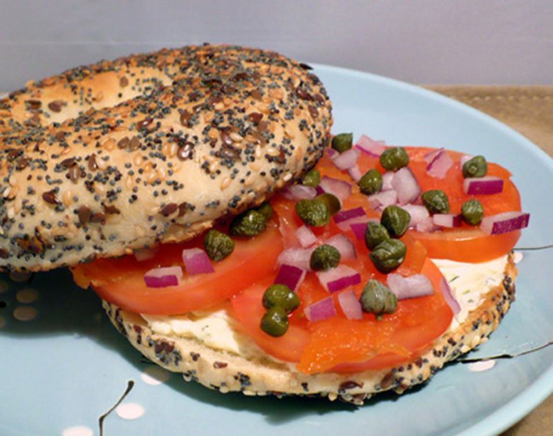 Washington's Smoked Salmon Bagel