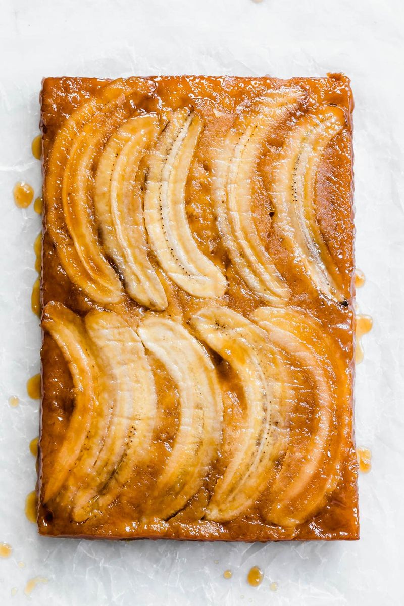 Upside-Down Banana Caramel Cake