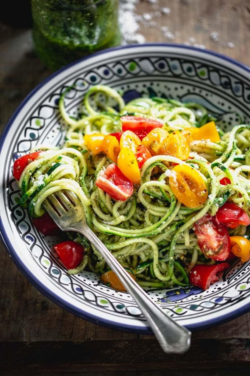Zucchini Noodles With Lemon Basil Pesto