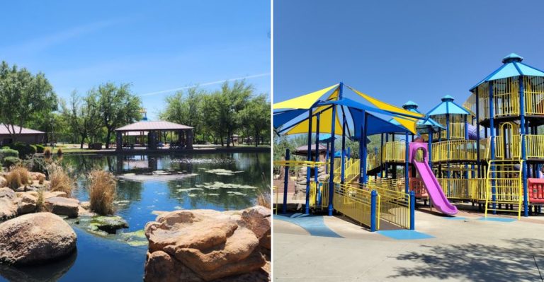 Spend The Day At Arizona’s Favorite Anthem Park With Playgrounds, Splash Pads, And A Mini Train Ride