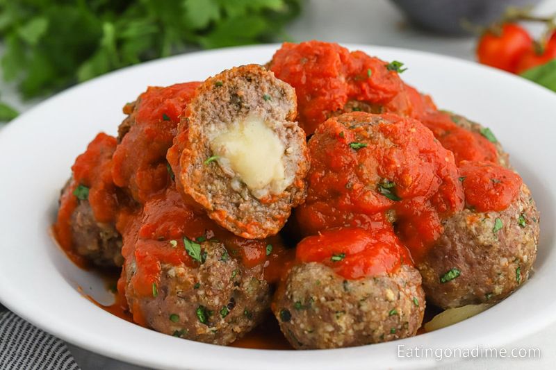 Mozzarella Stuffed Meatballs