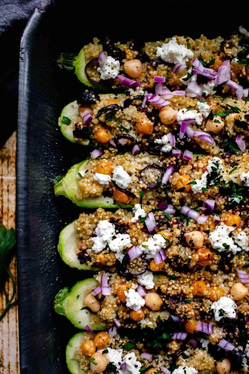 Mediterranean Stuffed Zucchini Boats