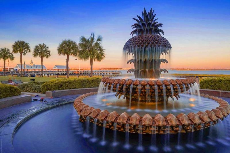 Splash Around The Pineapple At Charleston Waterfront Park