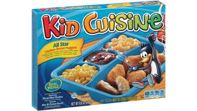 Kid Cuisine TV Dinners With Penguin Mascot