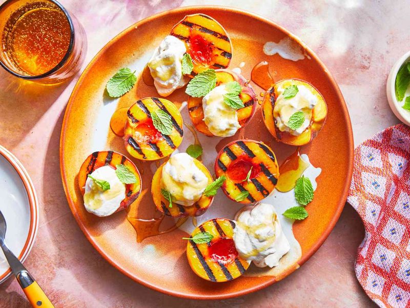 Grilled Peach & Berry Crisp
