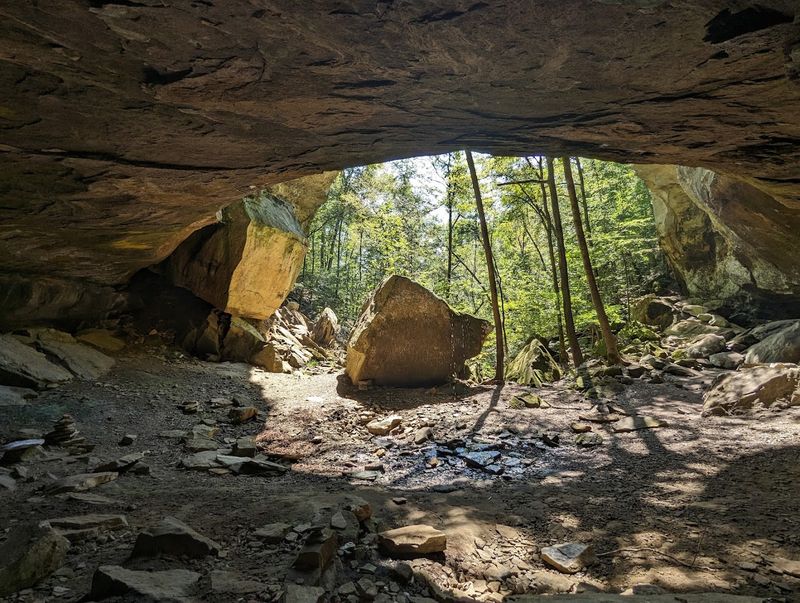 Natural Rock Shelter Forming A Cave Like Setting